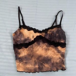 Y2K Cross Lace Tie Dye Tank Top